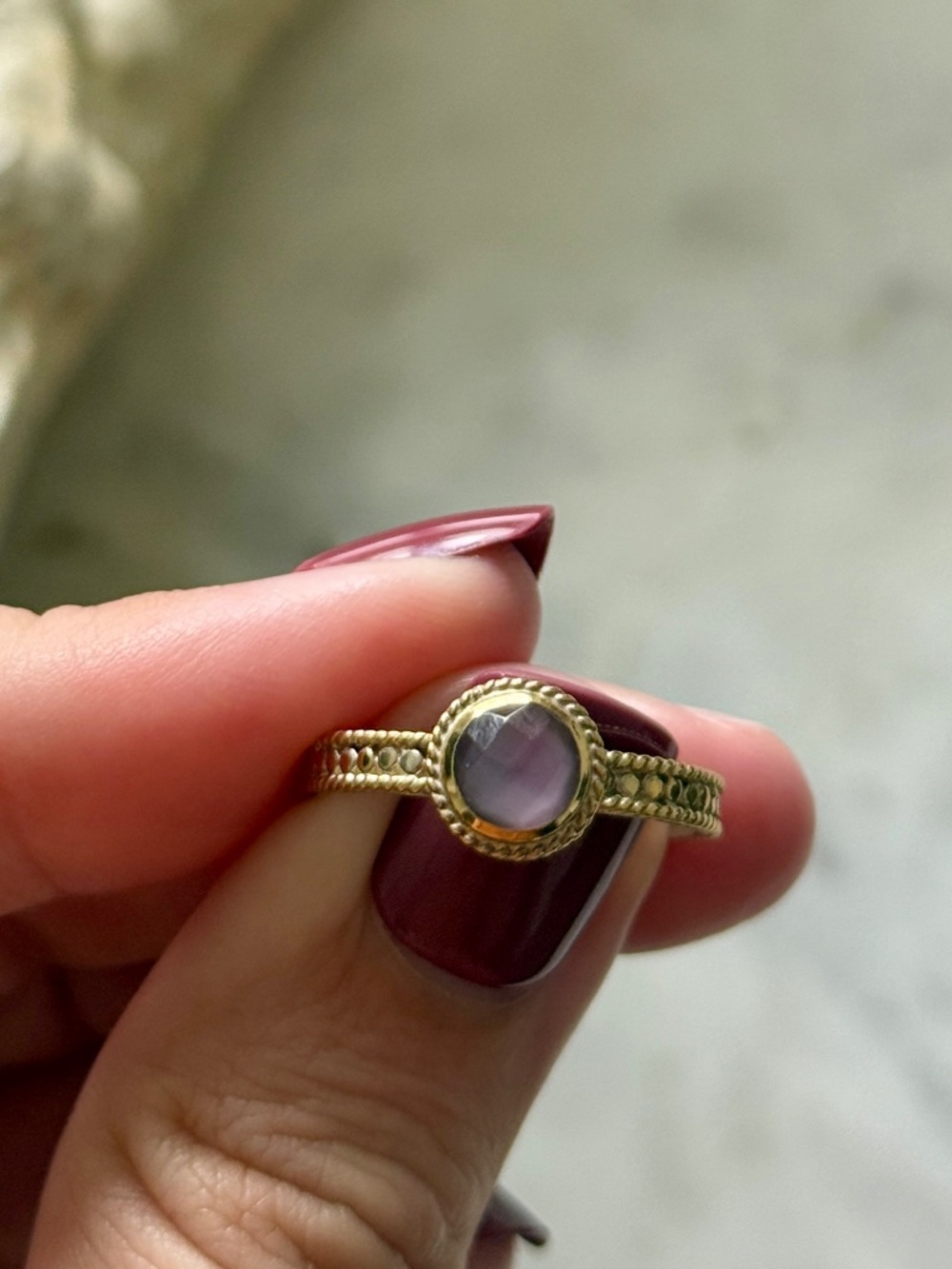 Anna Beck size 7 amethyst ring